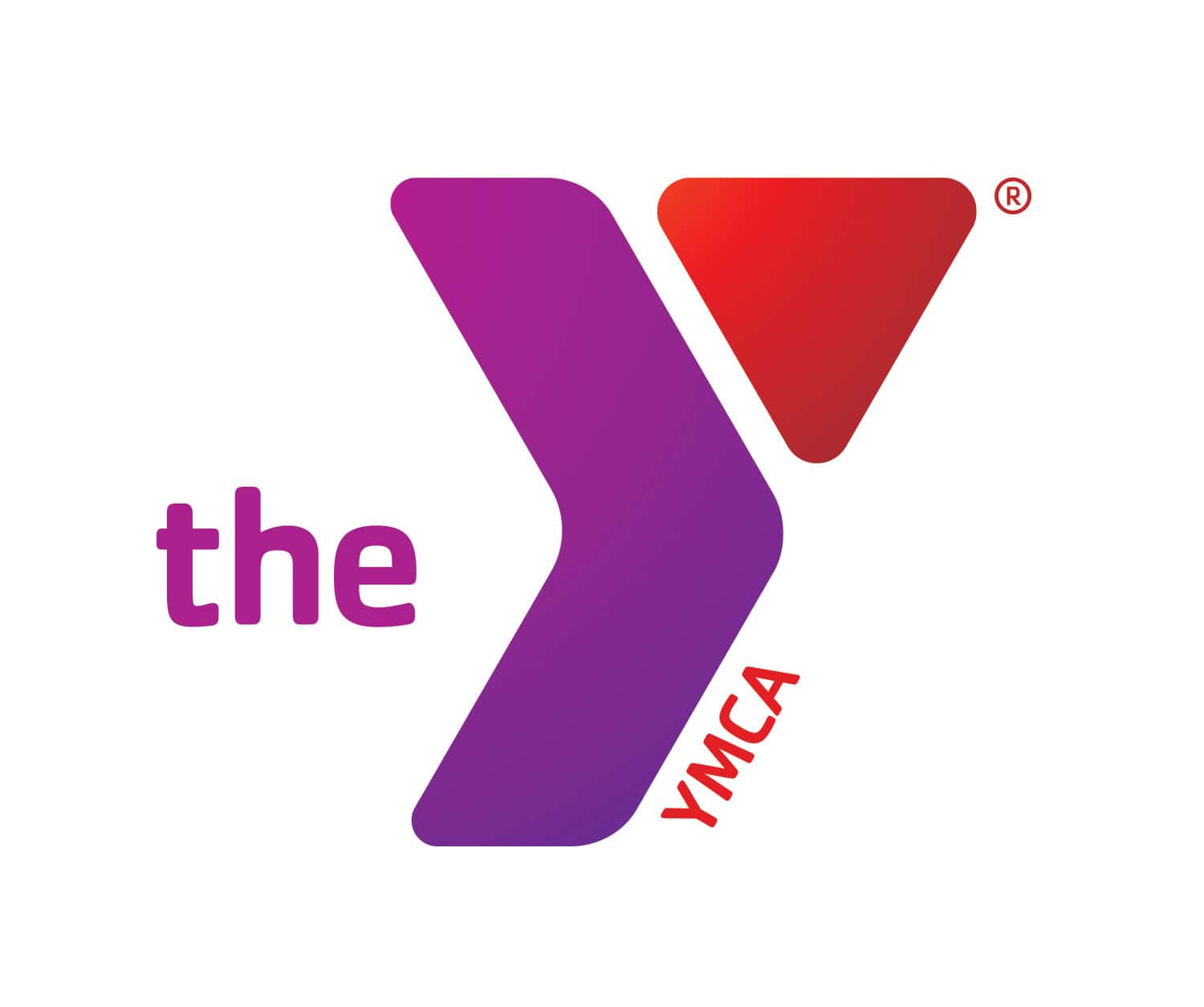 Volunteer management association logo with YMCA branding and purple, red, and orange colors.