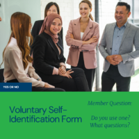 Voluntary Self-Identification Form picture of smiling group of diverse individuals in business attire